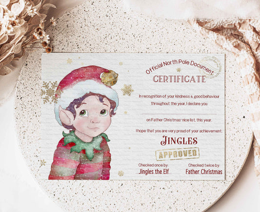 Elf Nice List Certificates