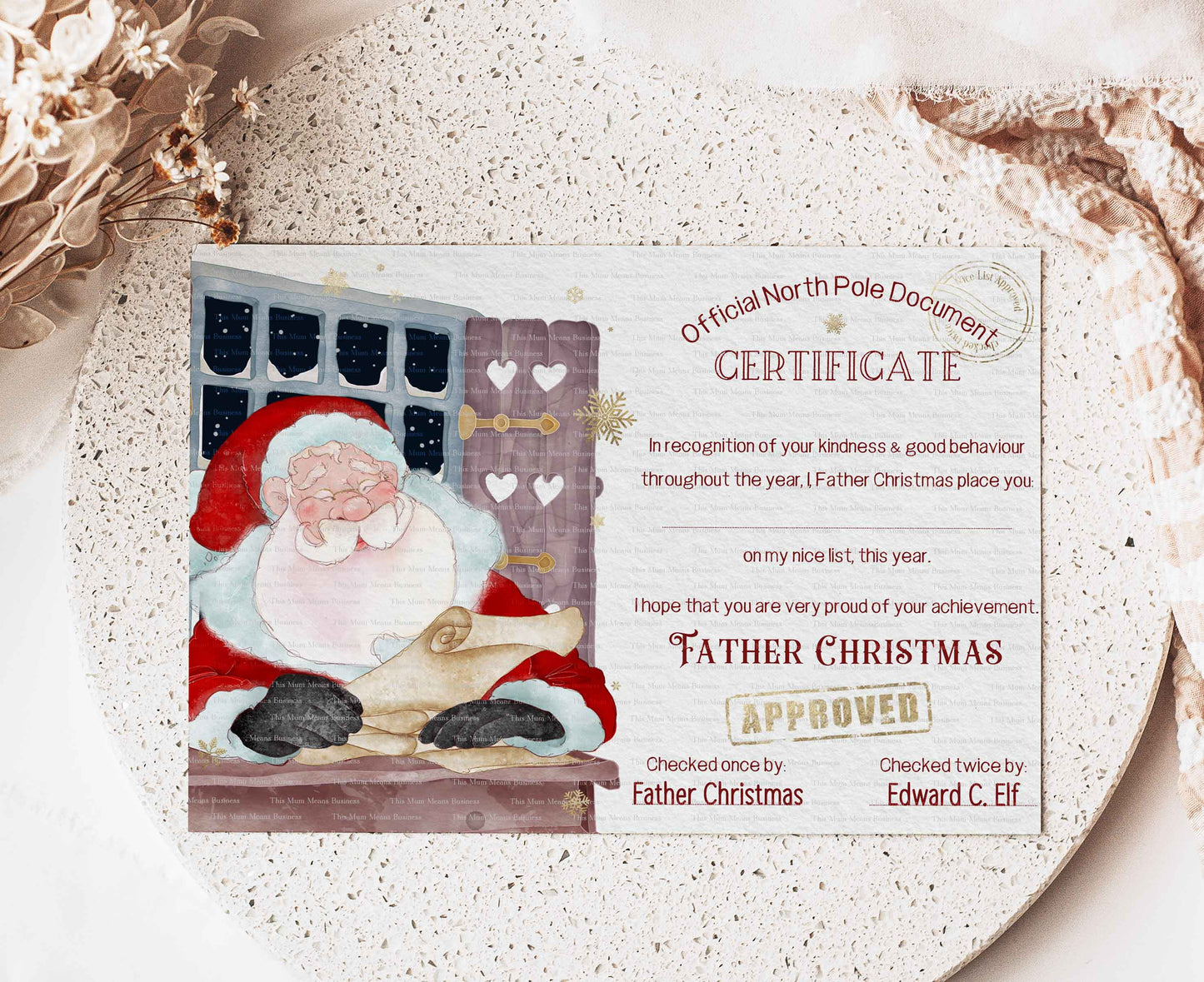 2023 Santa Nice List Certificate