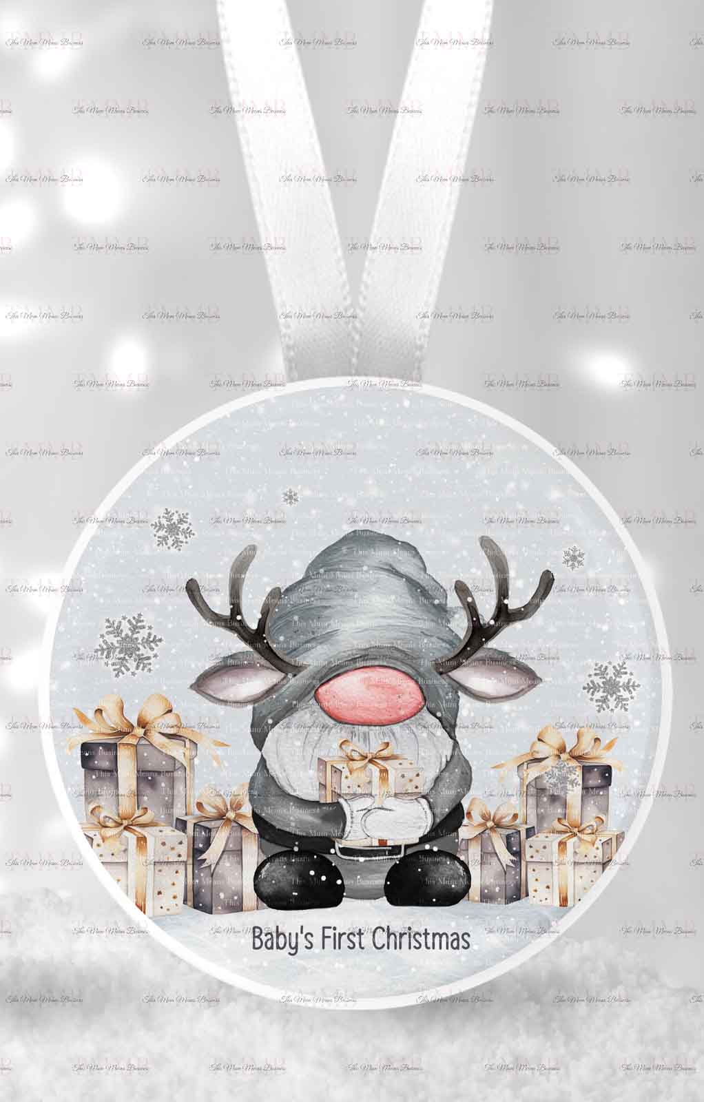 Grey Reindeer Gonk Decoration