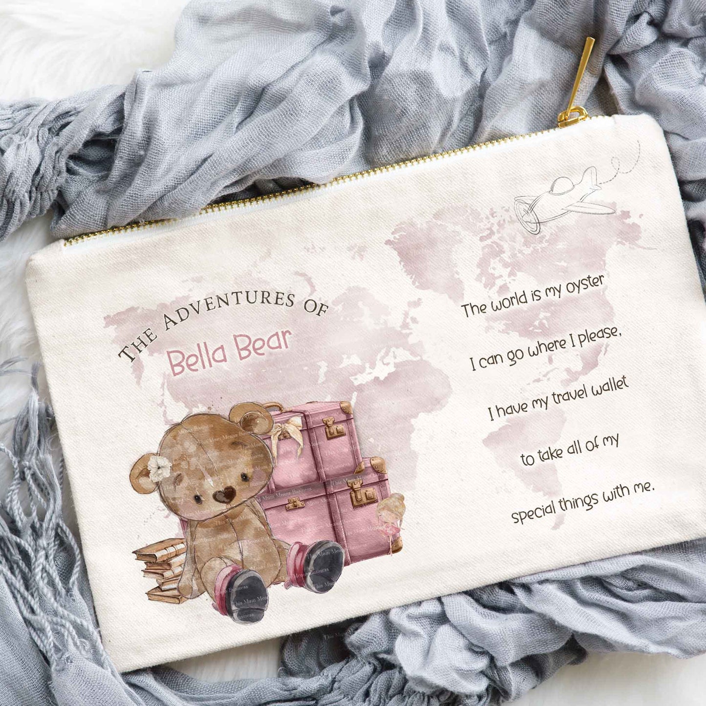 Adventures Travelling Bear Passport Wallet