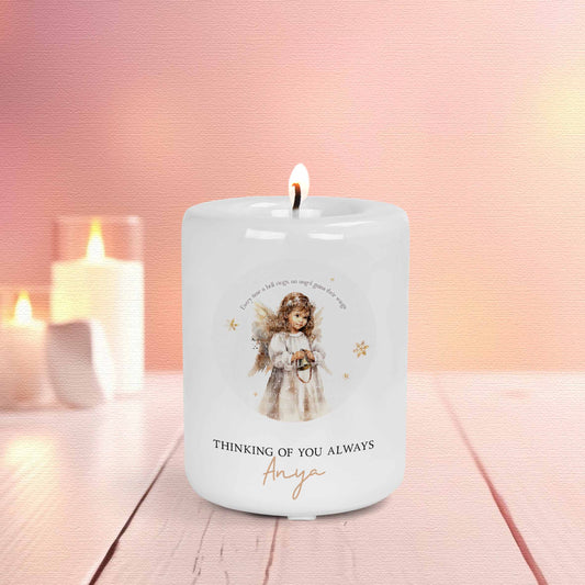 Brown Hair Angel Wings Little Girl Bell