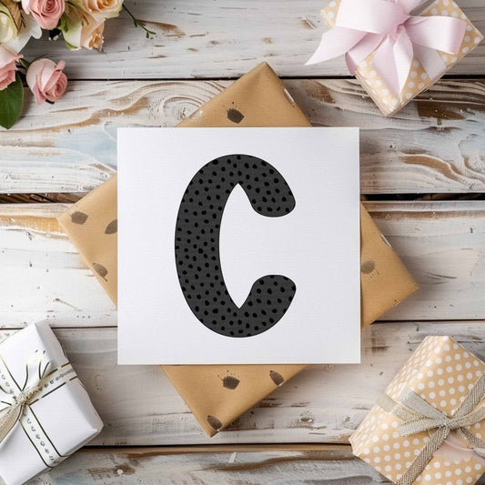 Black Grey Spotty Alphabet