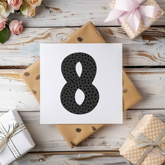 Black Grey Spotty Numbers