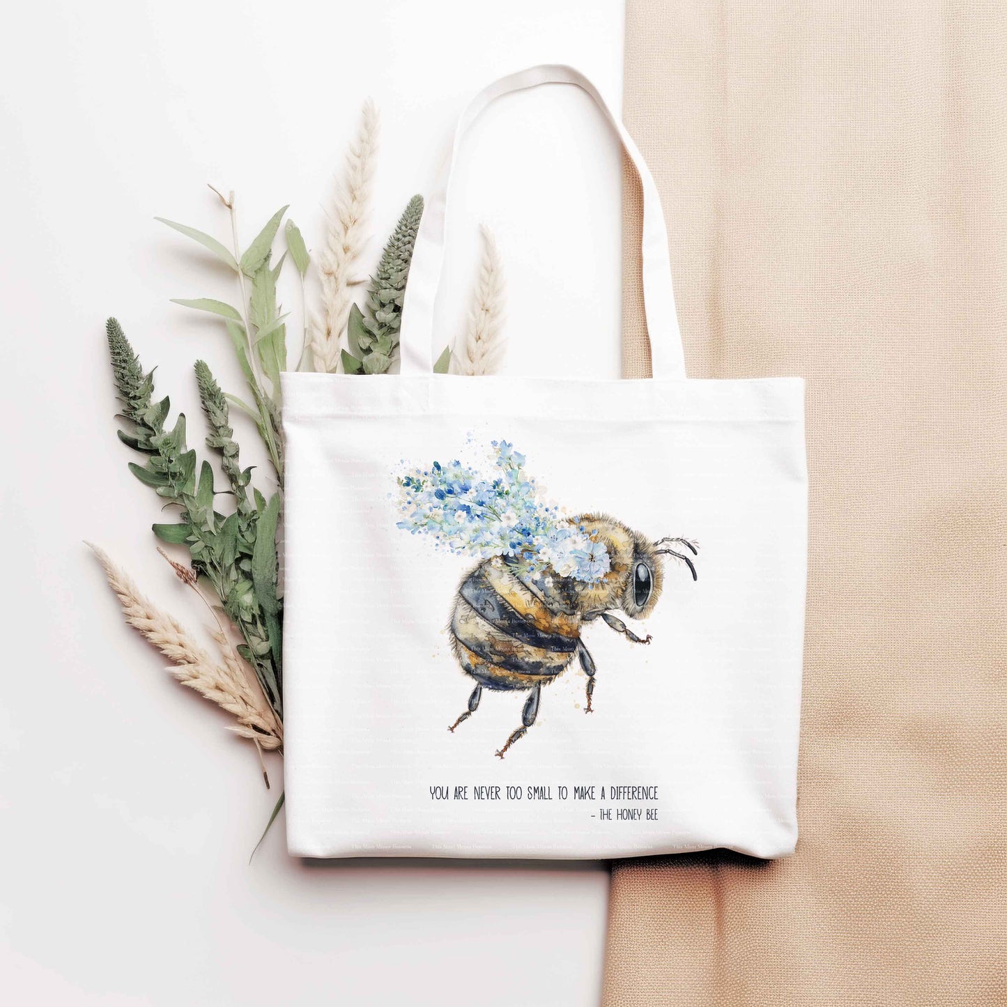 Blue Boho Floral Bee