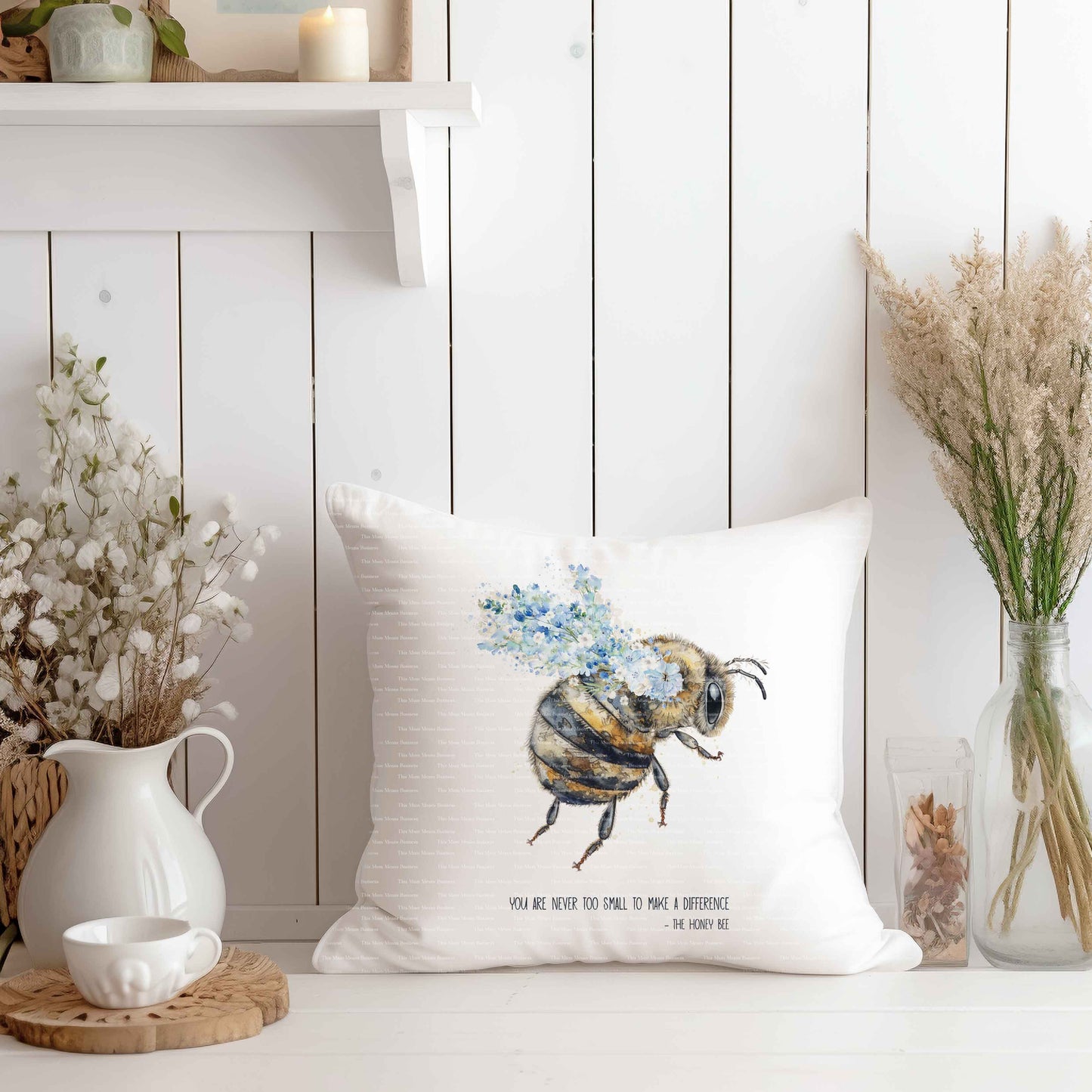 Blue Boho Floral Bee
