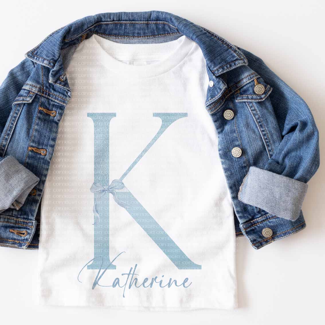 Blue Glitter Bow Alphabet