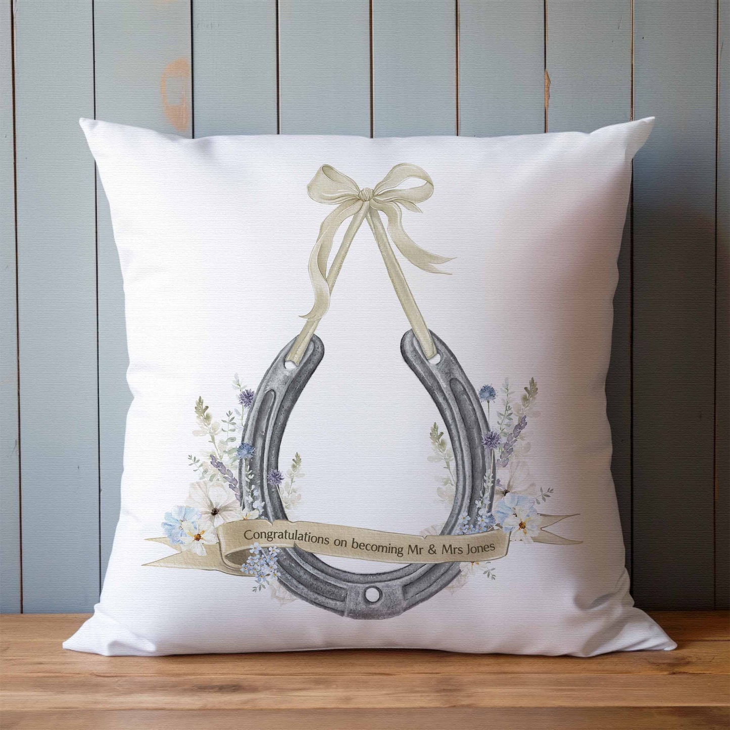 Blue Purple Floral Horse Shoe