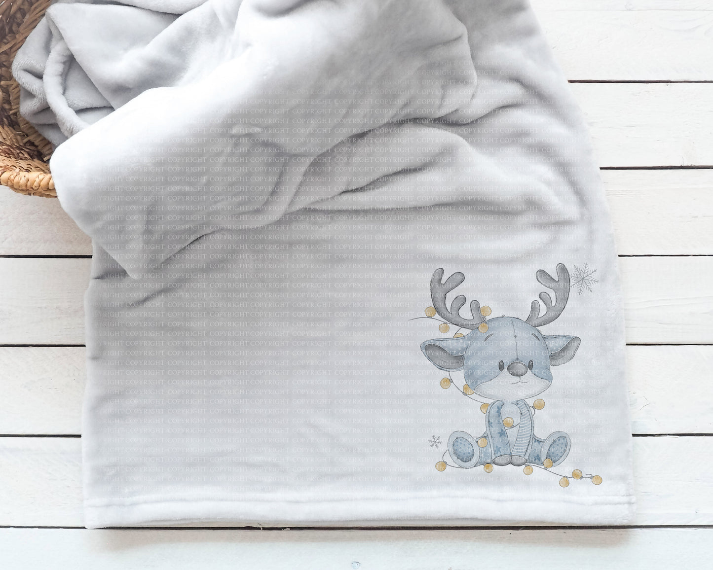 Blue Reindeer Lights