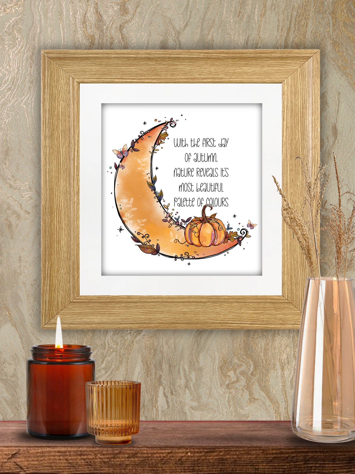 Boho Autumn Doodle Moon
