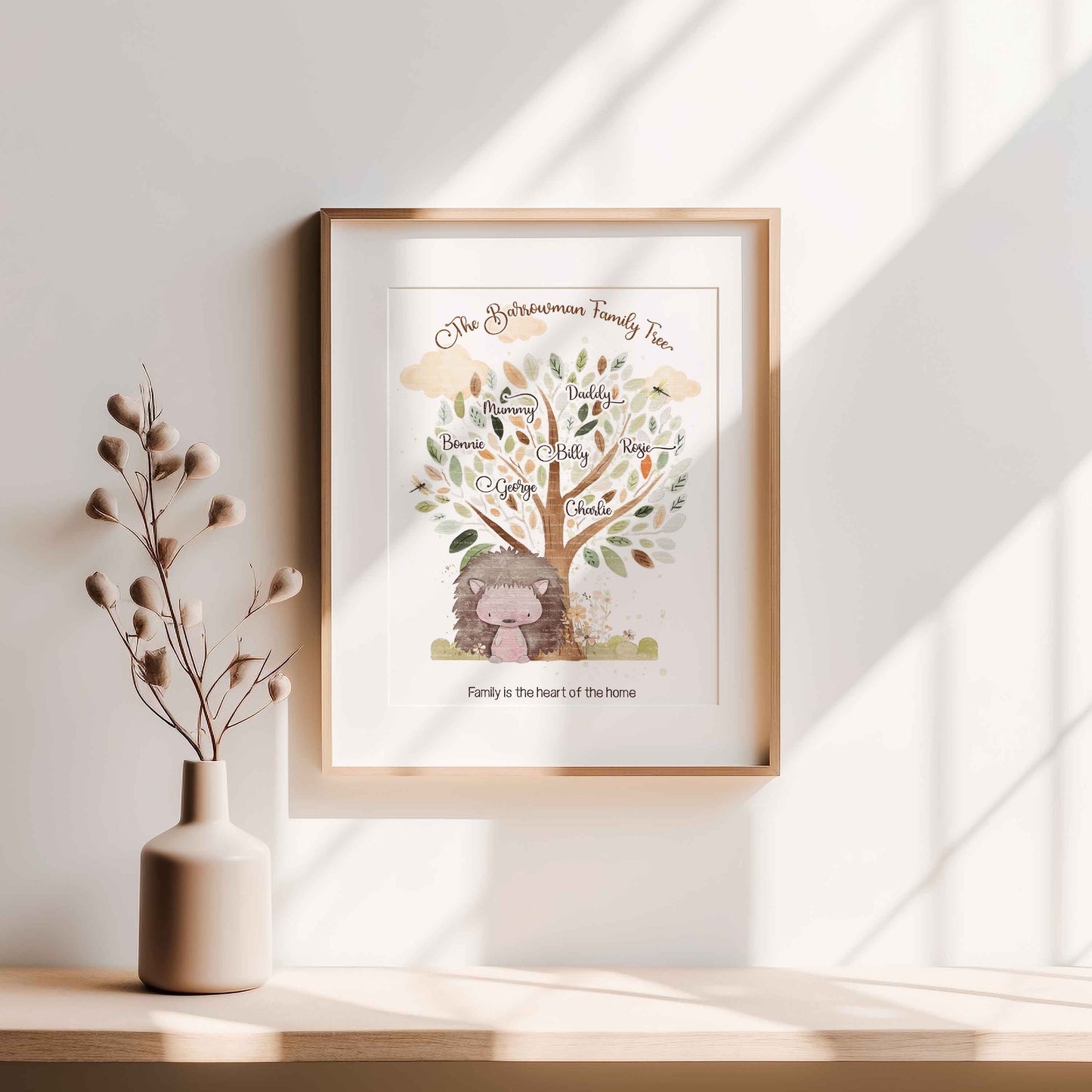 Boho Hedgehog Family Trees