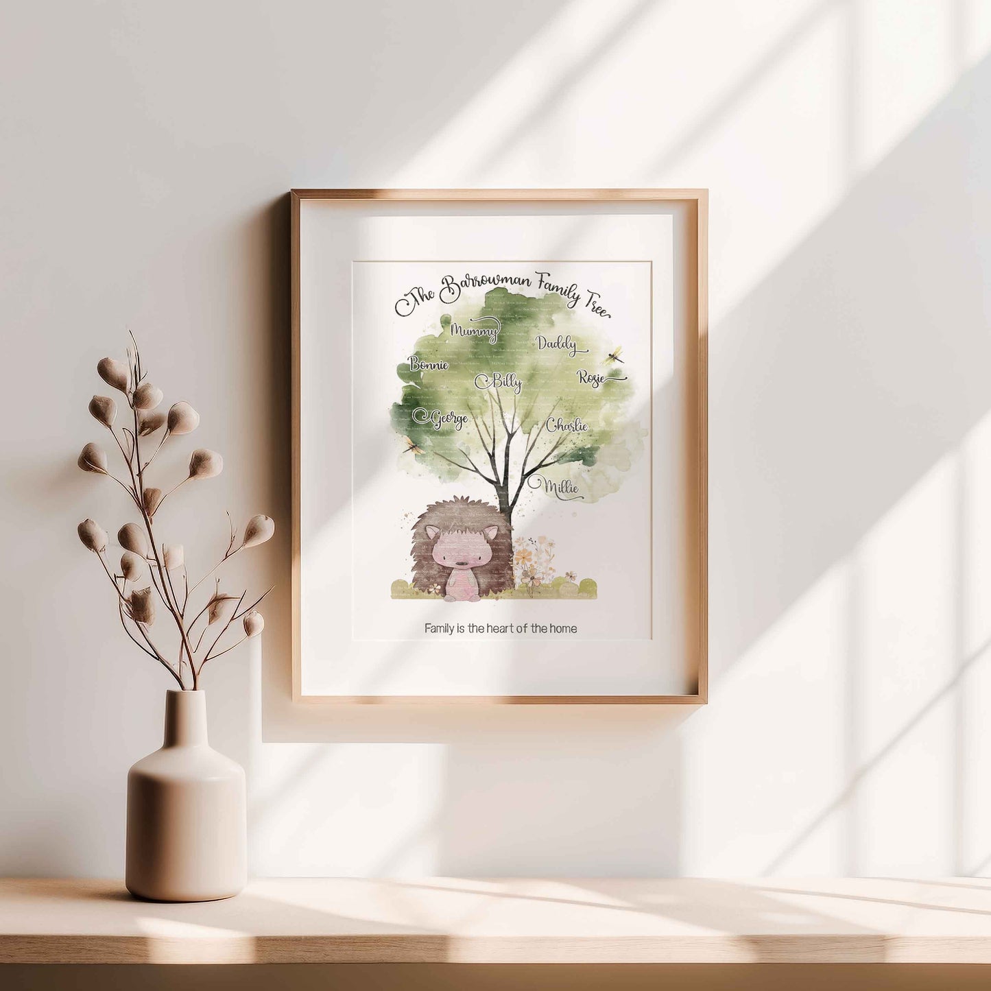 Boho Hedgehog Family Trees