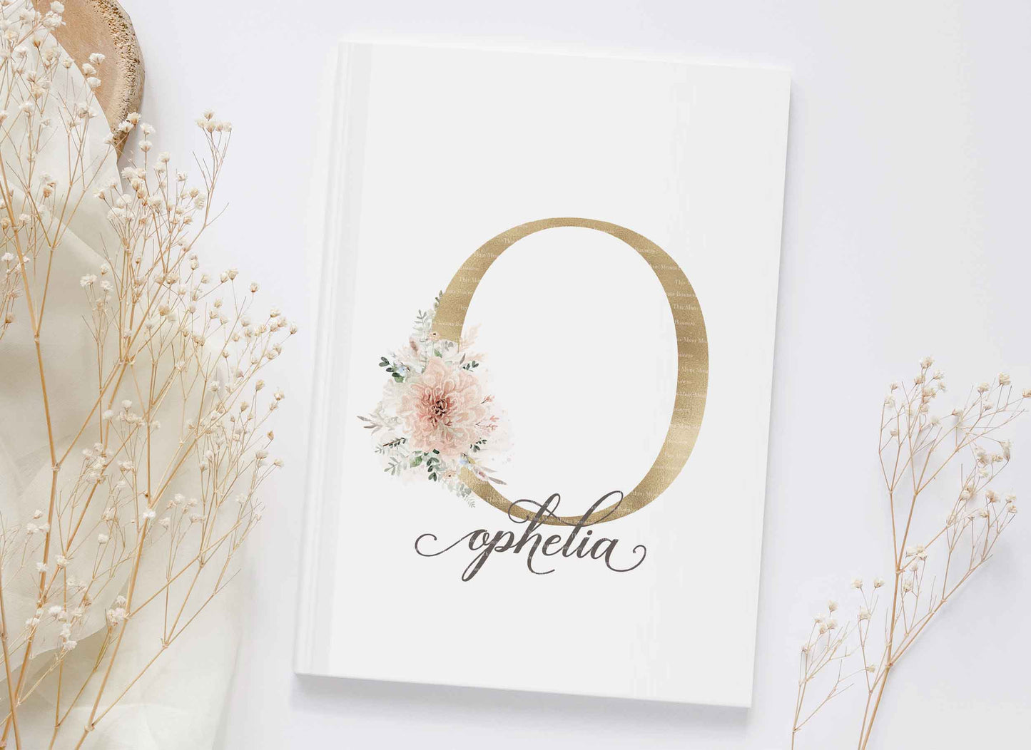 Boho Peach Wedding Filigree Alphabet