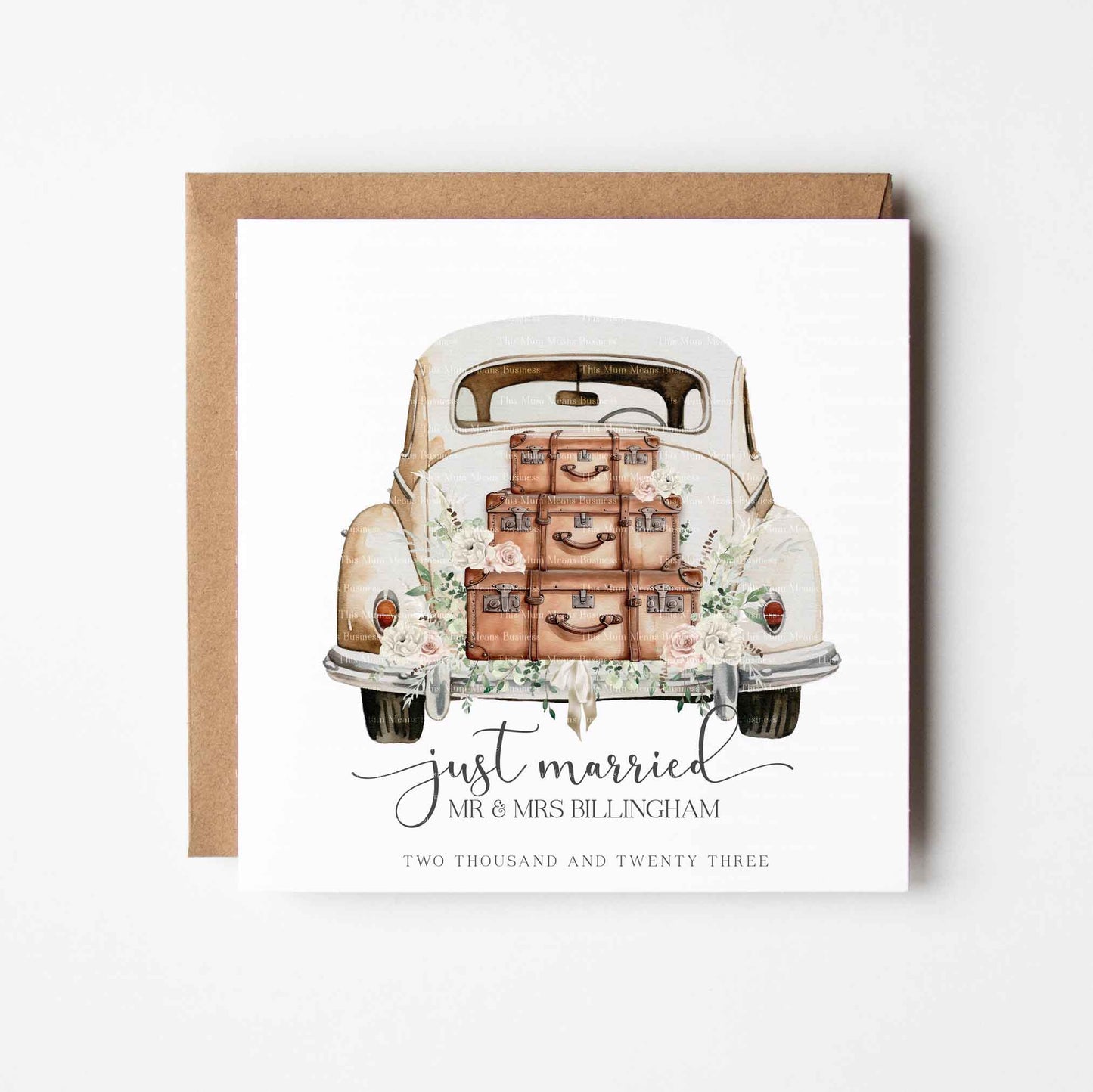Botanical Cream Wedding Car