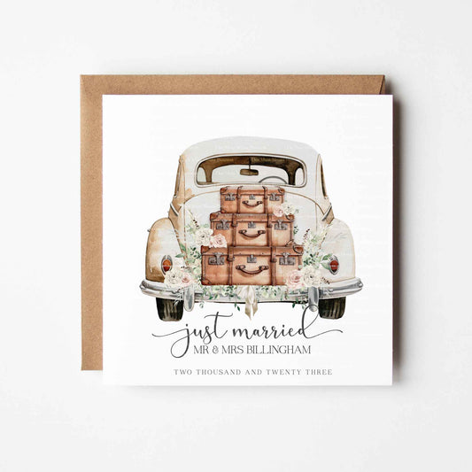 Botanical Cream Wedding Car