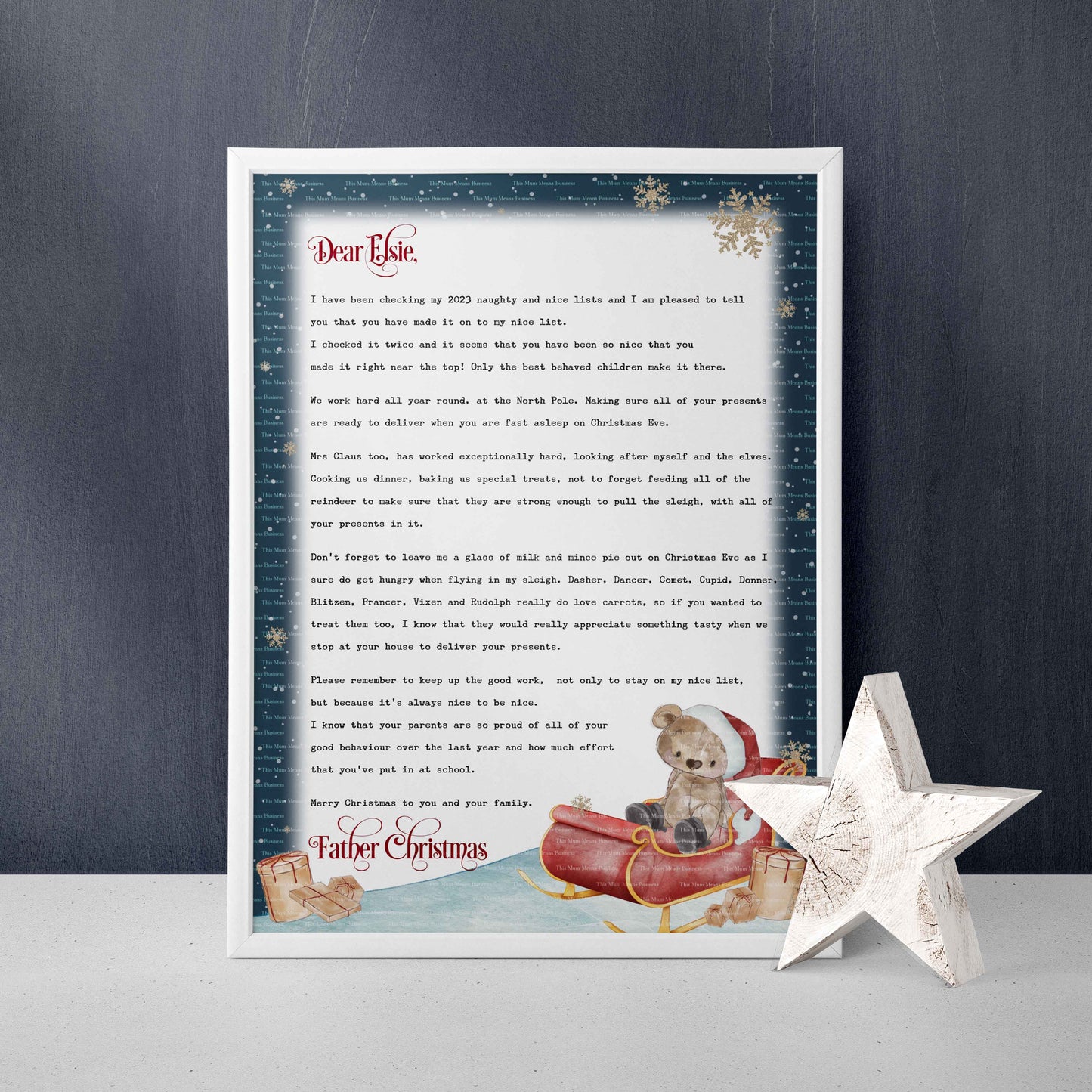 Brown Bear Father Christmas Letters