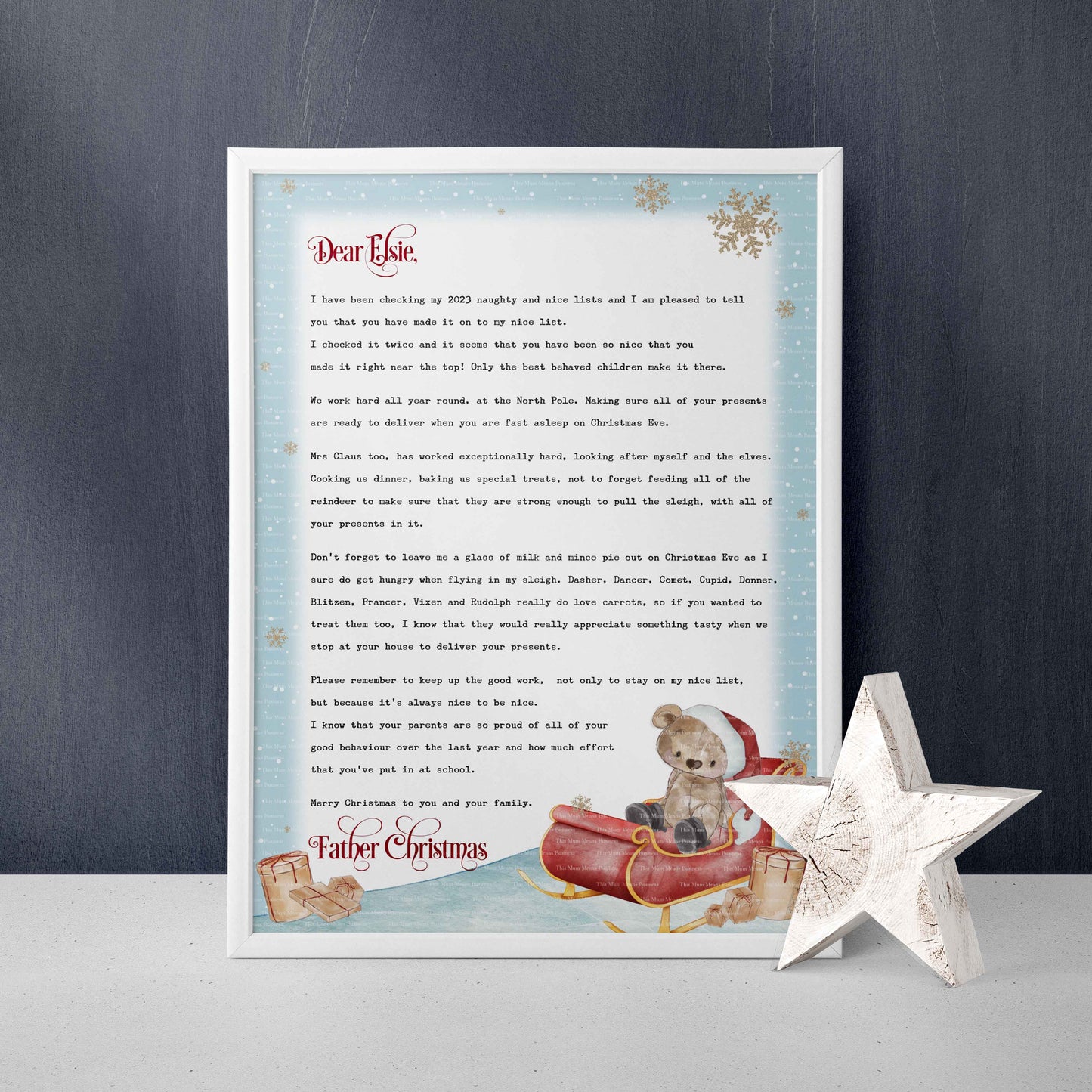 Brown Bear Father Christmas Letters