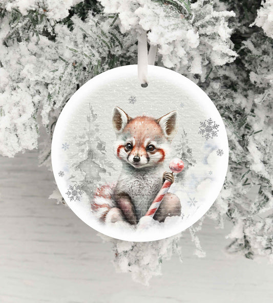 Fox Candy Cane Winter Christmas