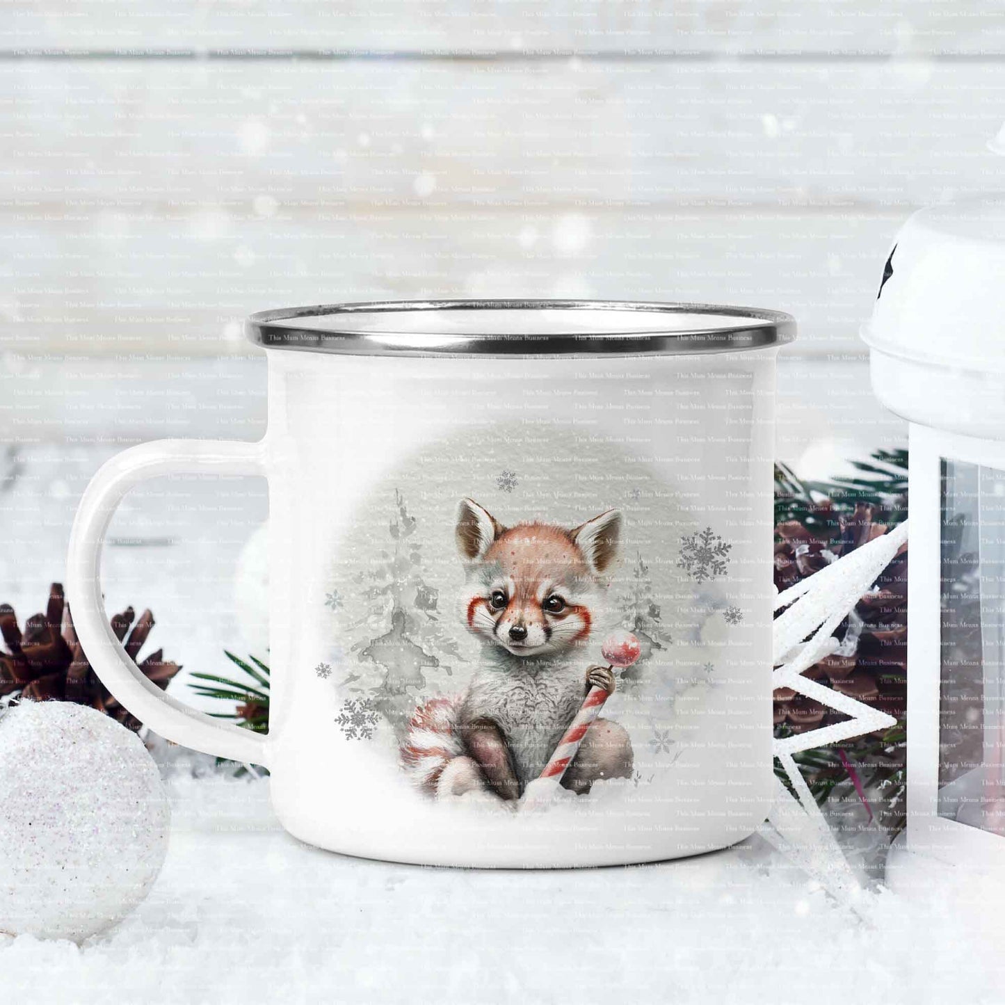 Fox Candy Cane Winter Christmas