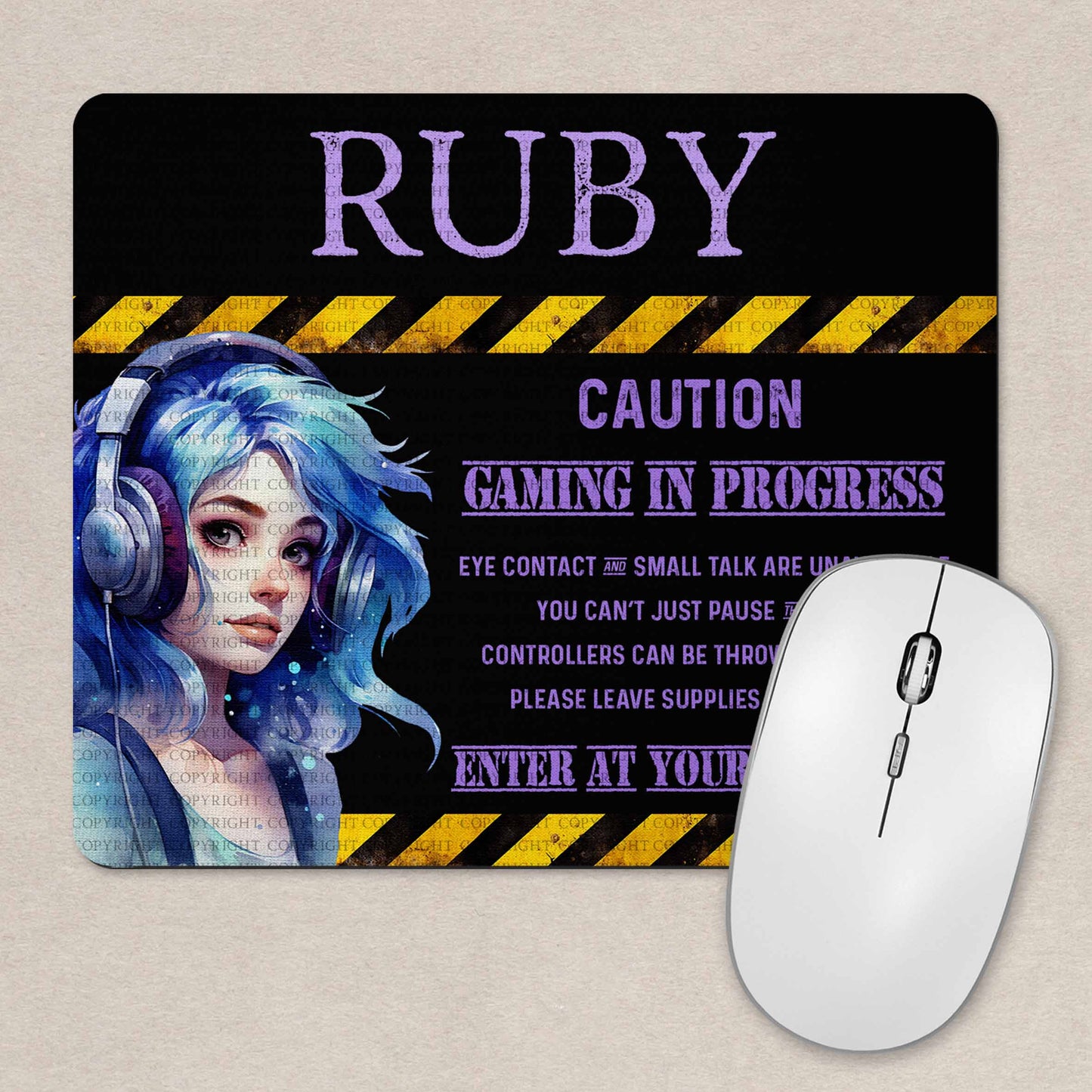 Caution Girls Galaxy Gamer Door Plaques