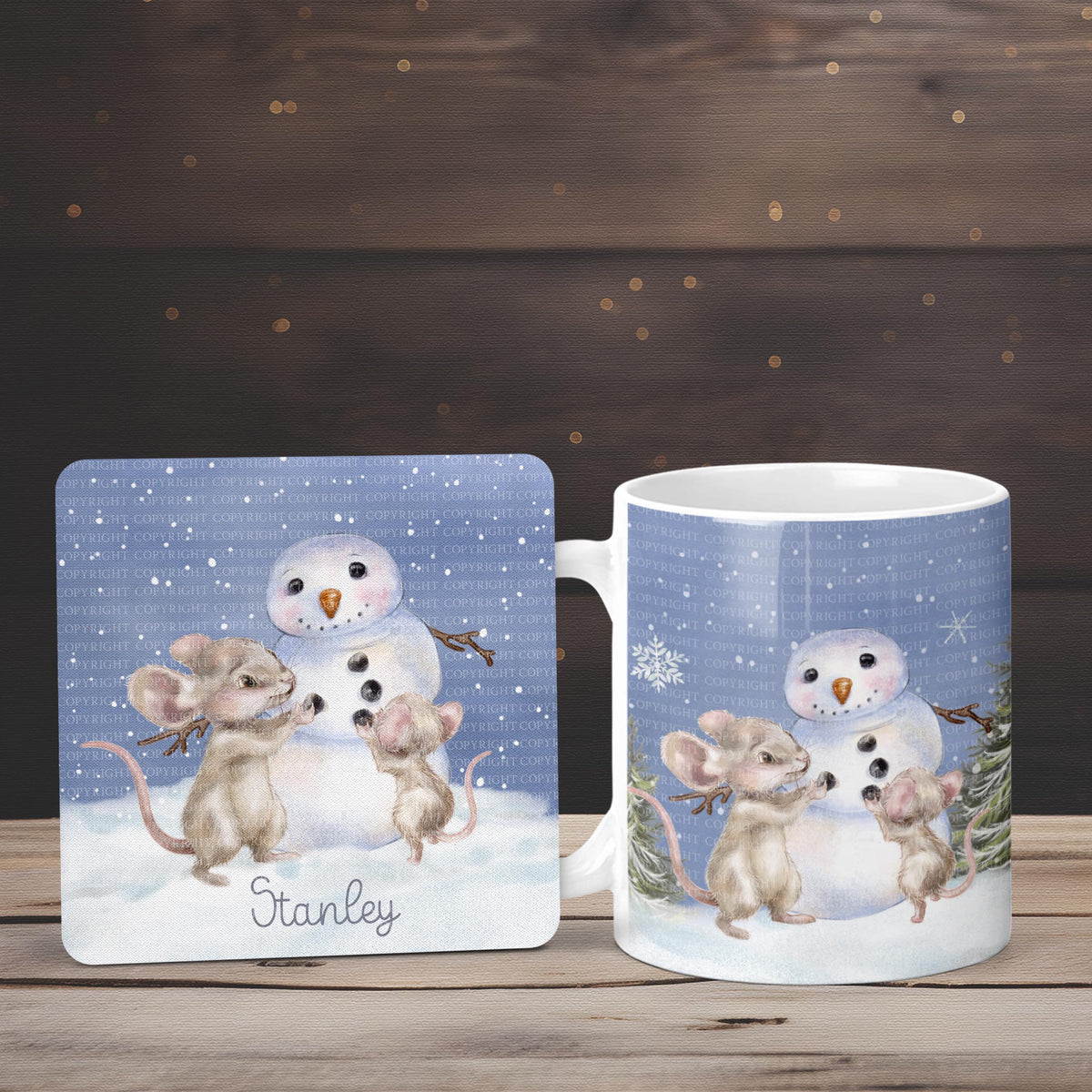 Christ-Mouse Snowman Set