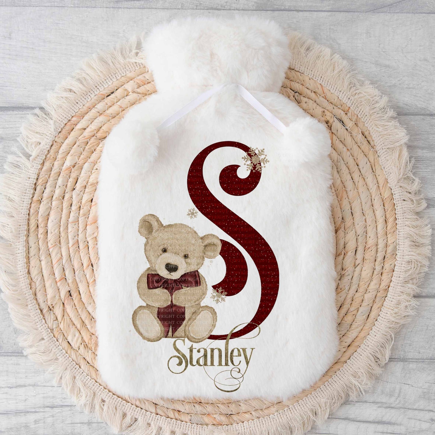 Christmas Bear Alphabet - Burgandy