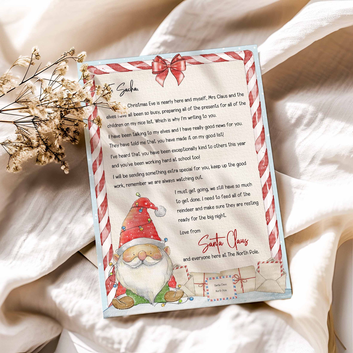 Christmas Gnome Letter to Santa