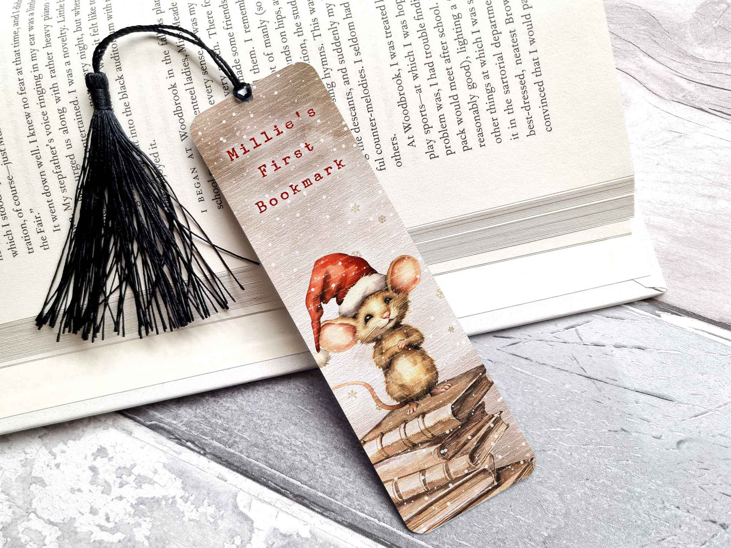 Cute Christmas Mouse Bookmark