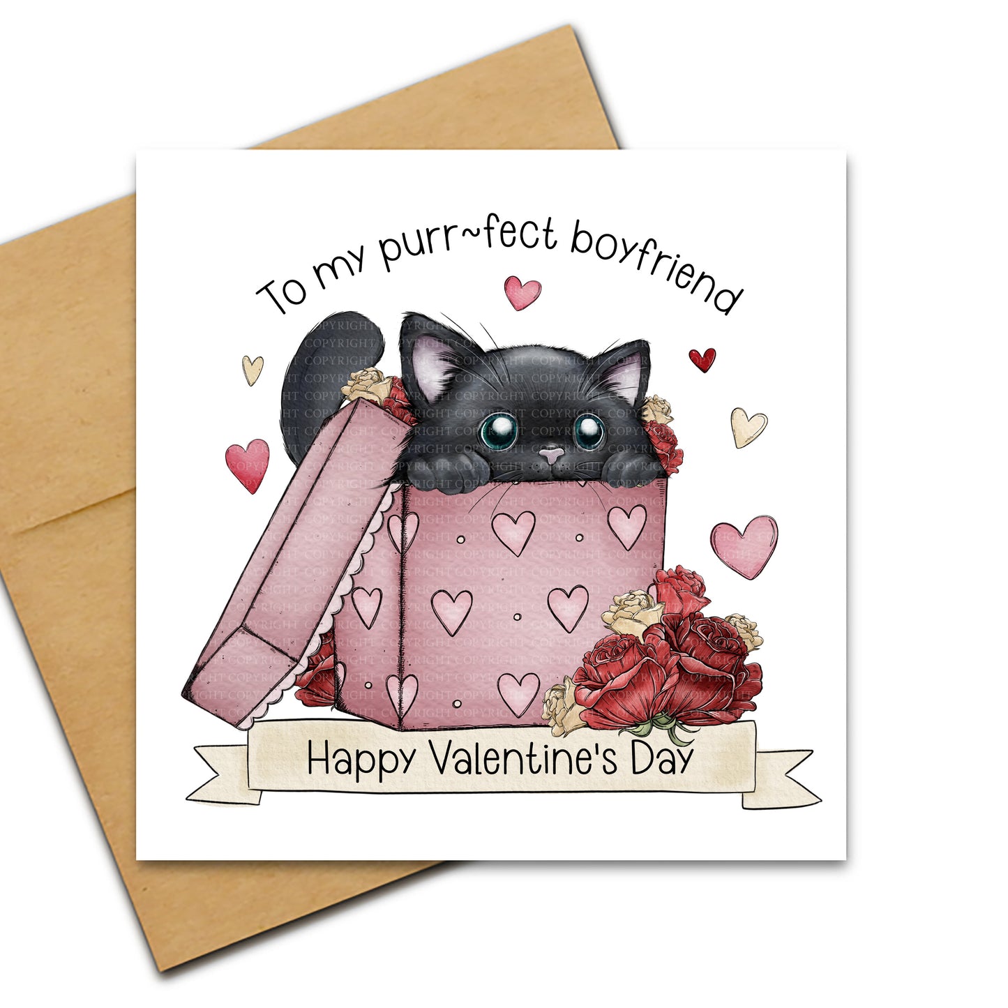 Doodle Valentine's Cat