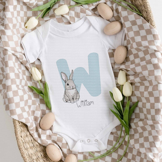 Easter Bunny Alphabet - Blue Spotty