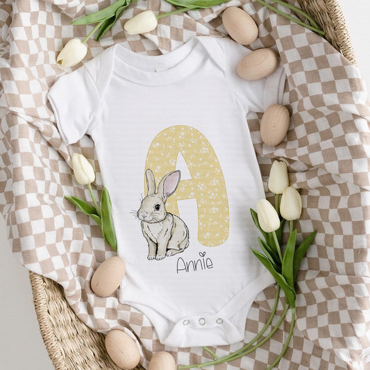 Easter Bunny Alphabet - Yellow Floral