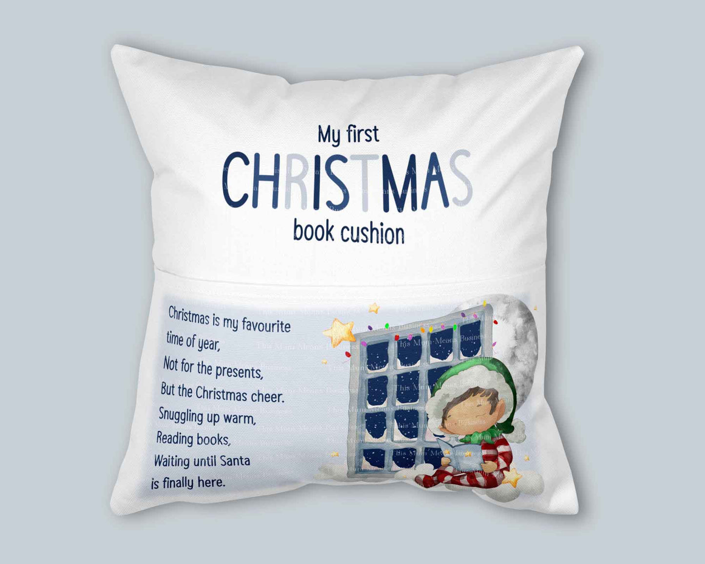 Elf First Christmas Book Cushion