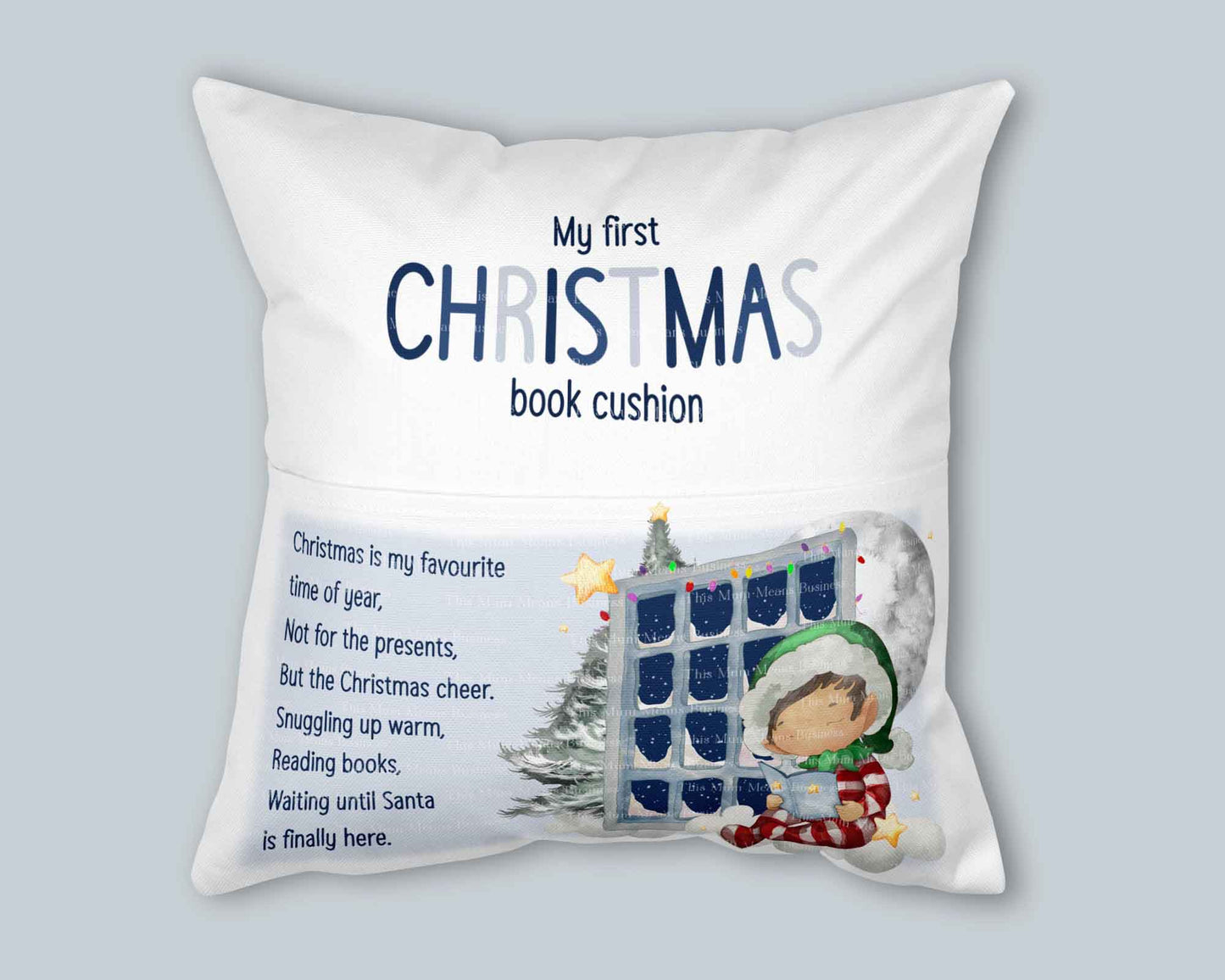 Elf First Christmas Book Cushion