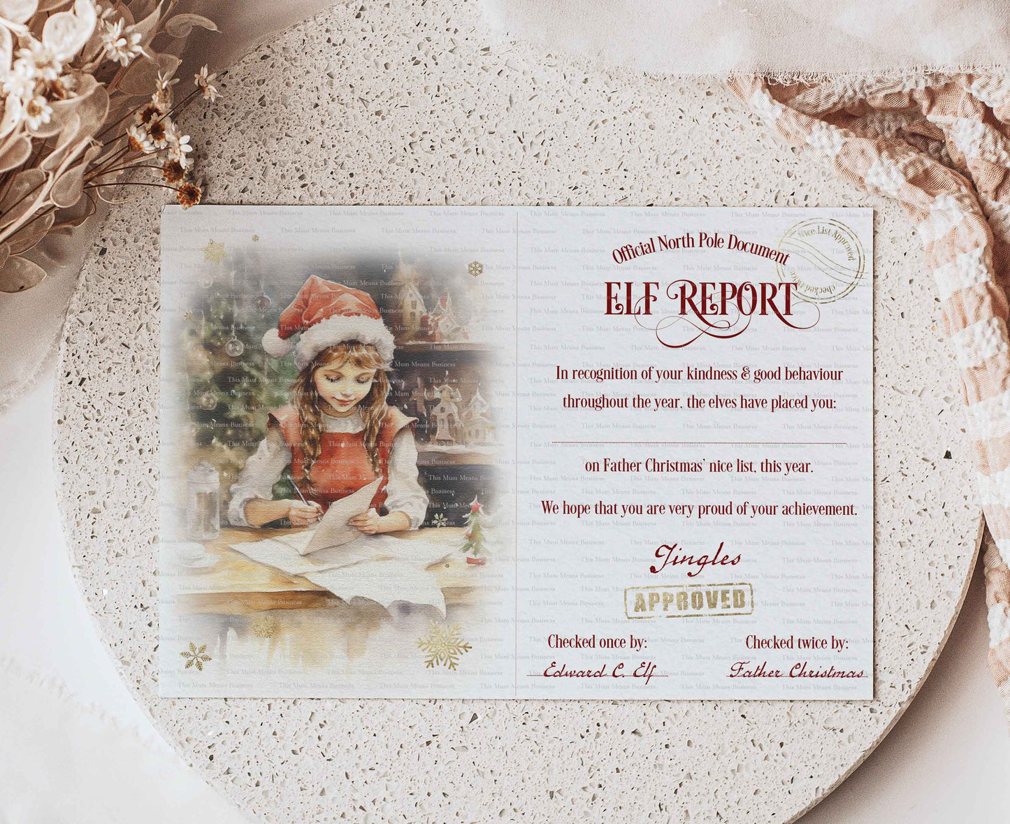 Elf Nice List Certificates White Boy/Girl