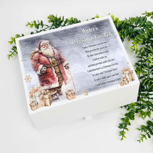 Father Christmas Vintage Christmas Eve Box - Navy