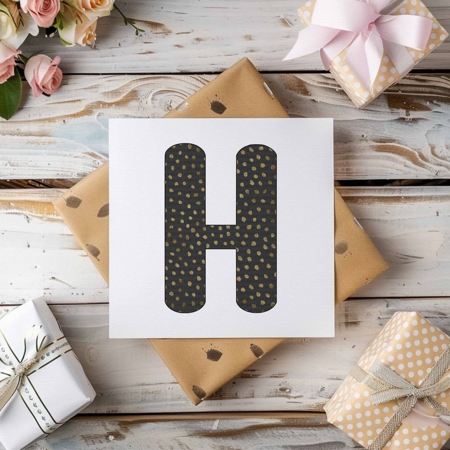Gold Grey Spotty Alphabet