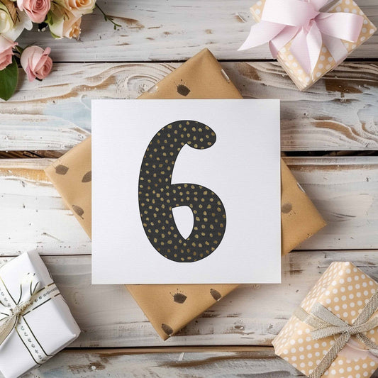 Gold Grey Spotty Numbers
