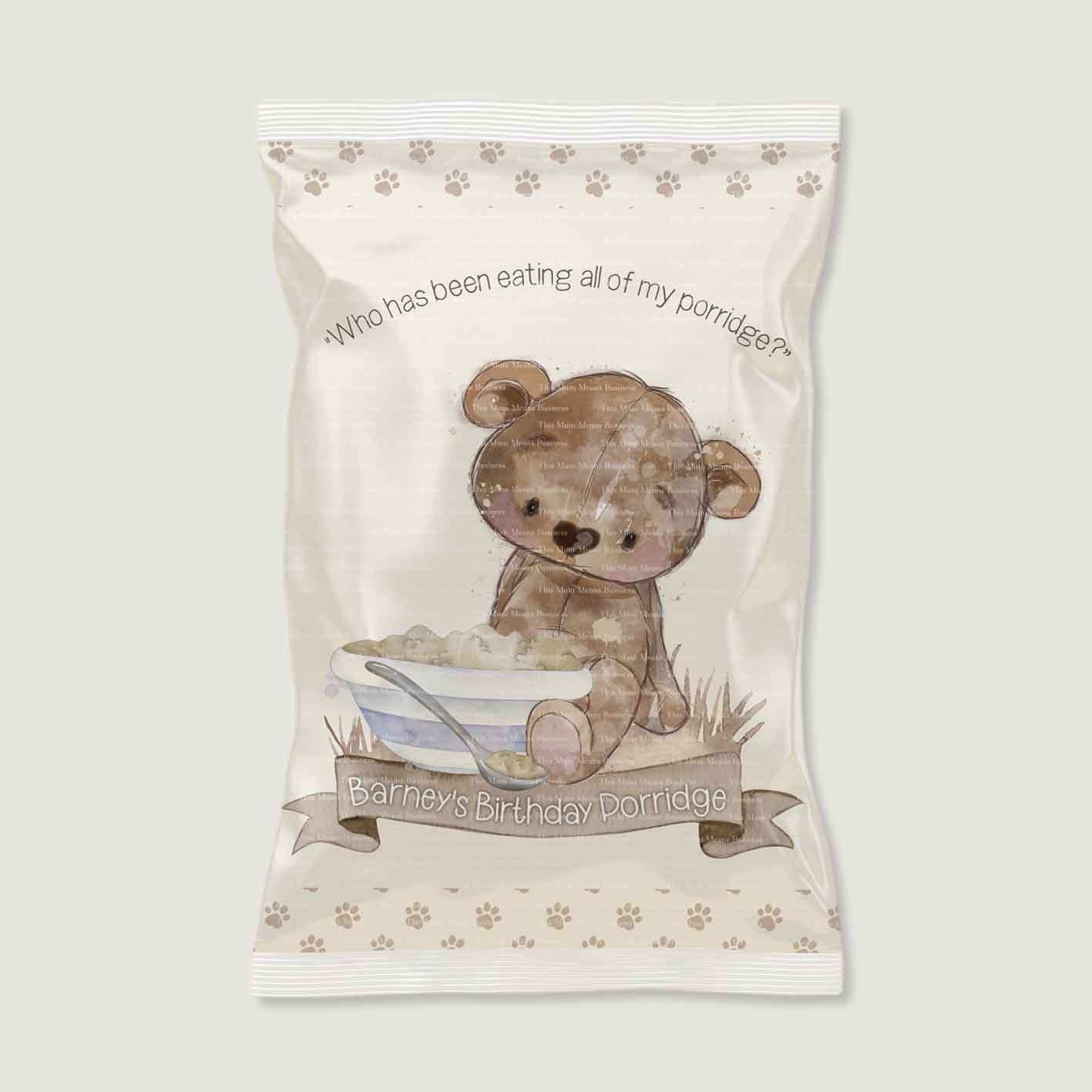 Goldilocks Bear Porridge Bag