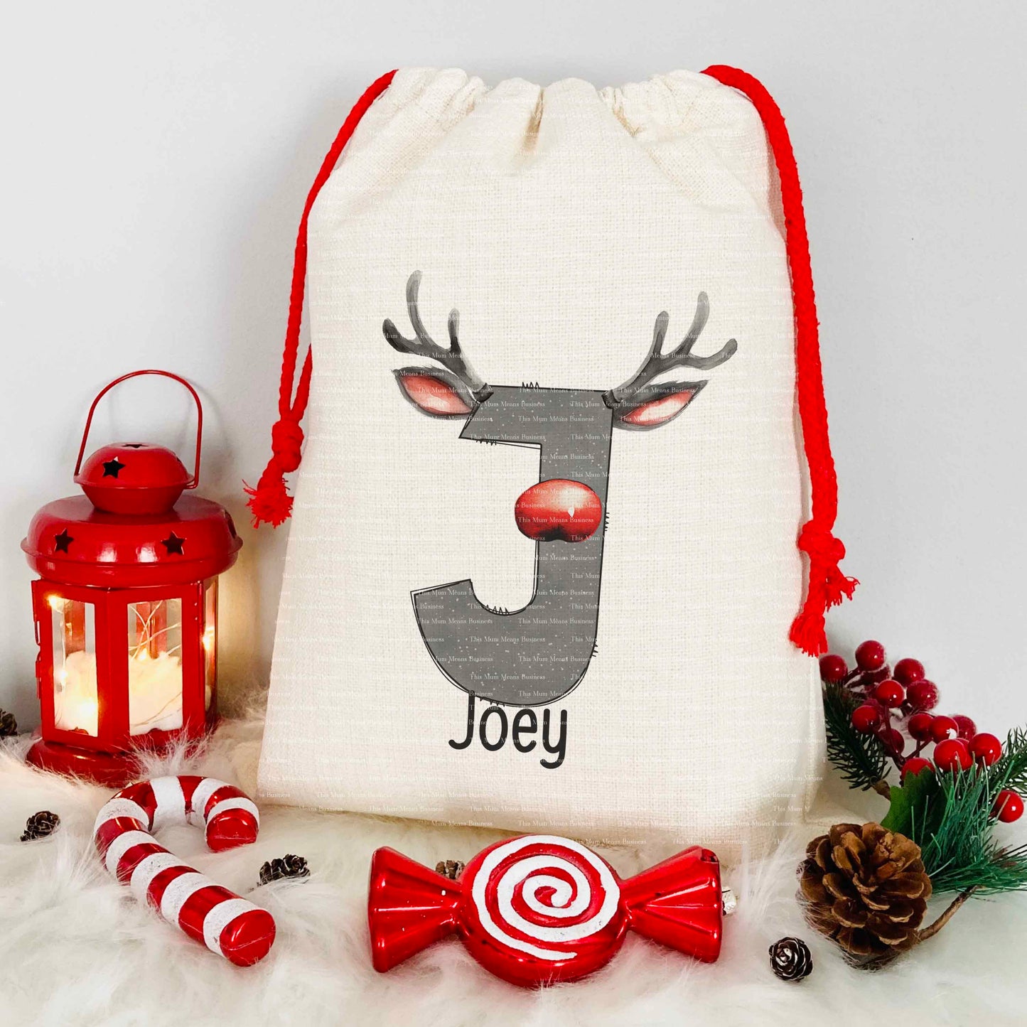Grey Natural Reindeer Alphabet