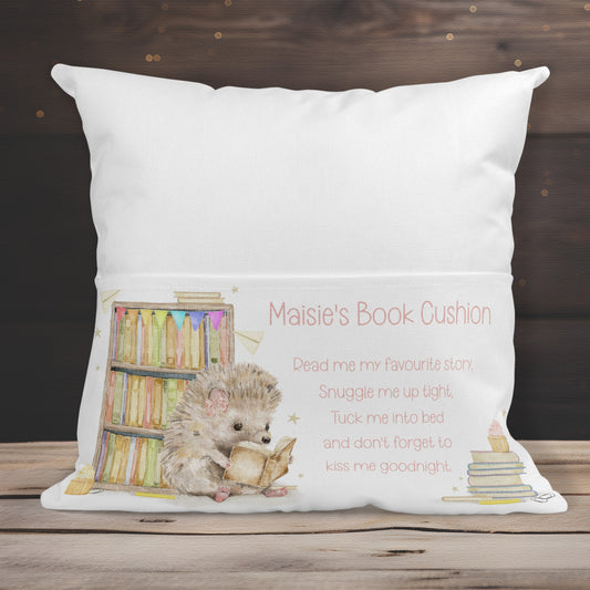 Hedgehog Kids Book Cushion