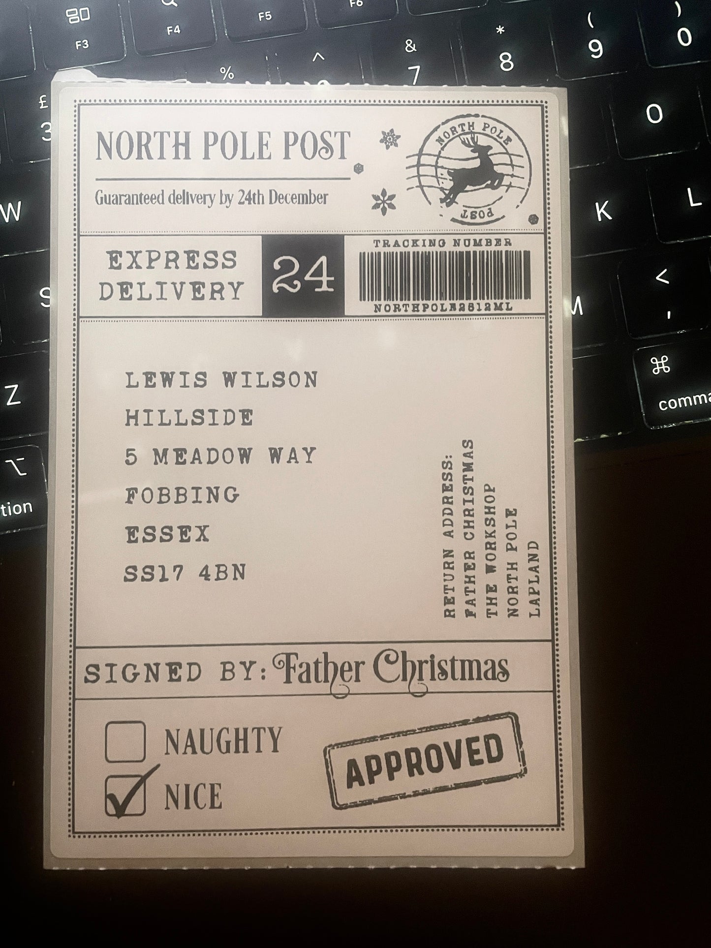 North Pole Postage Labels