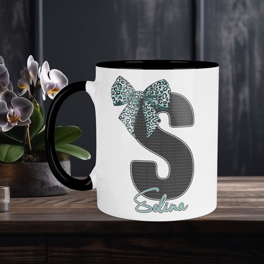Leopard Print Bow Alphabet - Blue