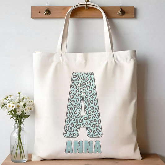 Plain Leopard Print Alphabet - Blue