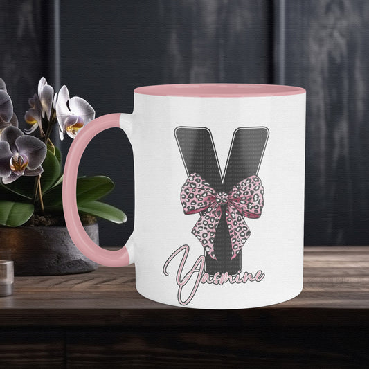 Leopard Print Bow Alphabet - Pink