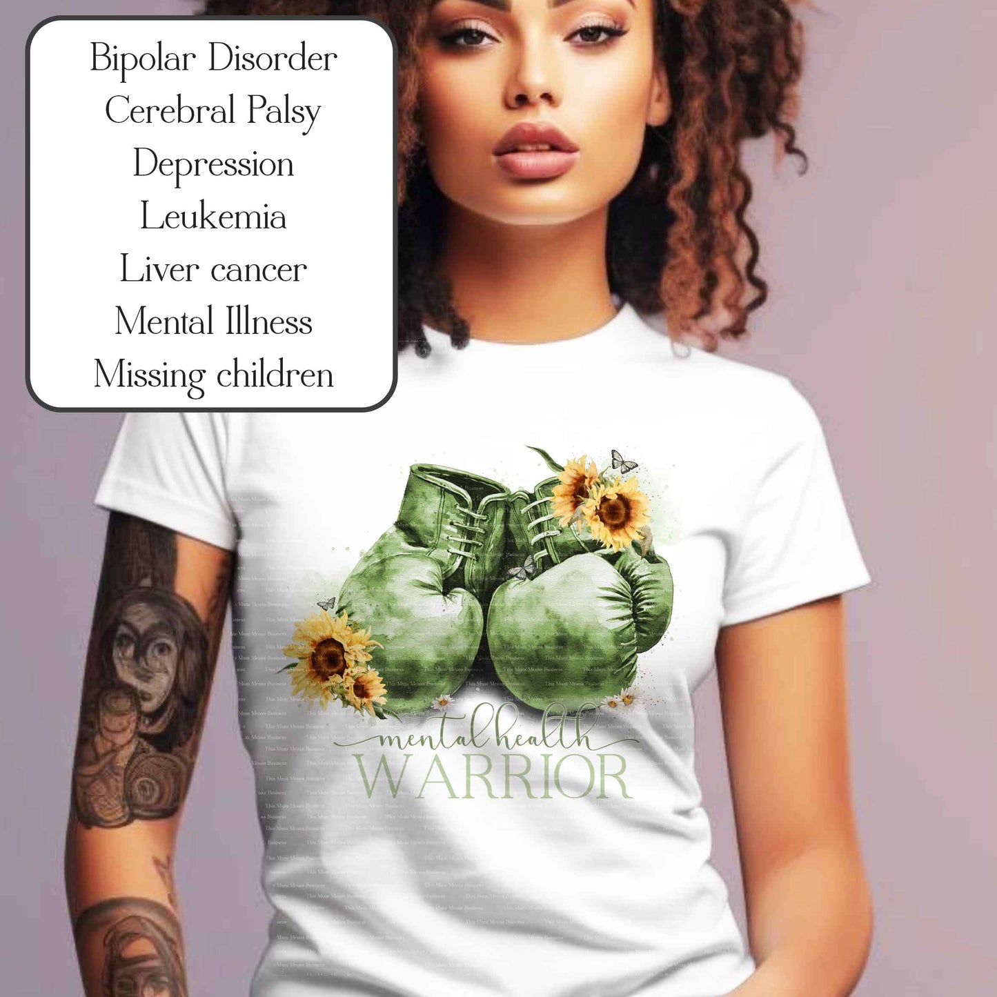 Green Mental Health Boxing Gloves