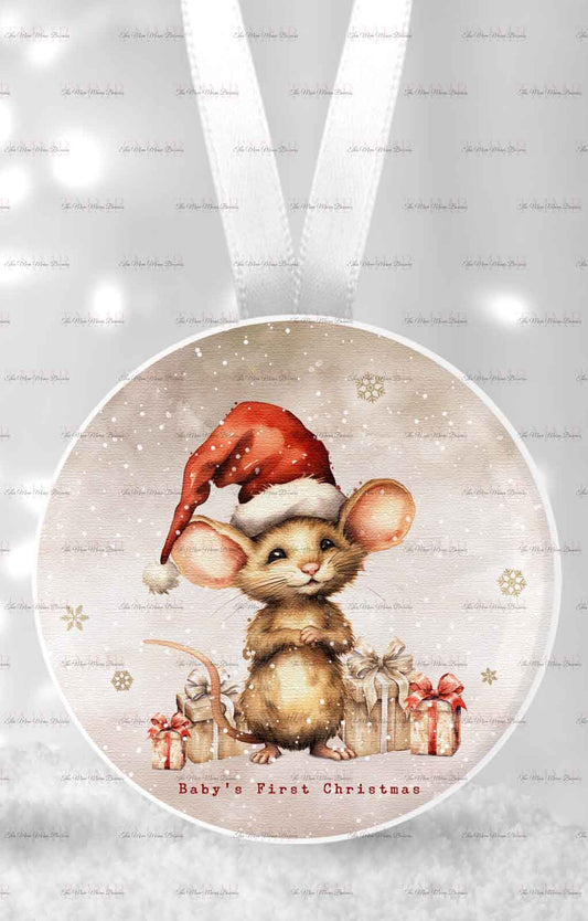 Mouse Baby First Christmas Decoration
