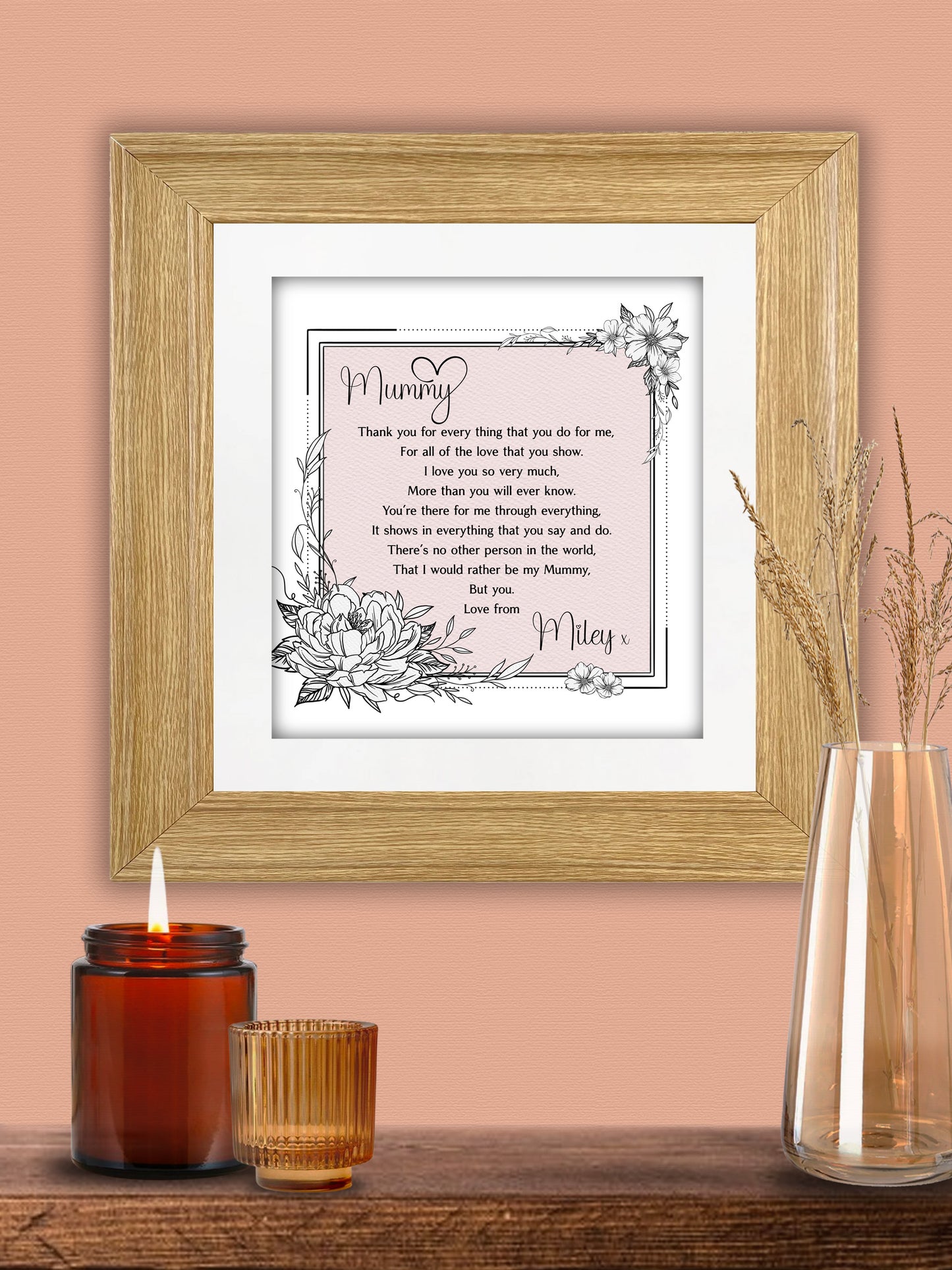 Mum Tattoo Square Frame