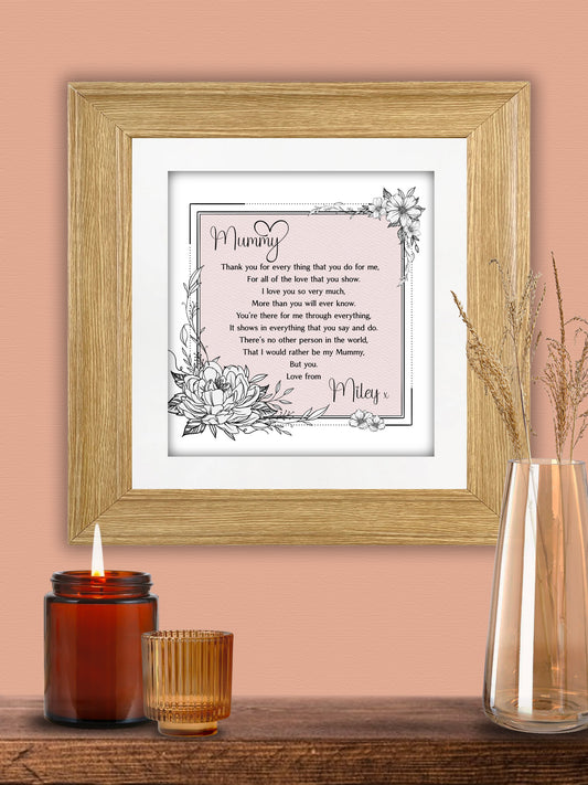 Mum Tattoo Square Frame