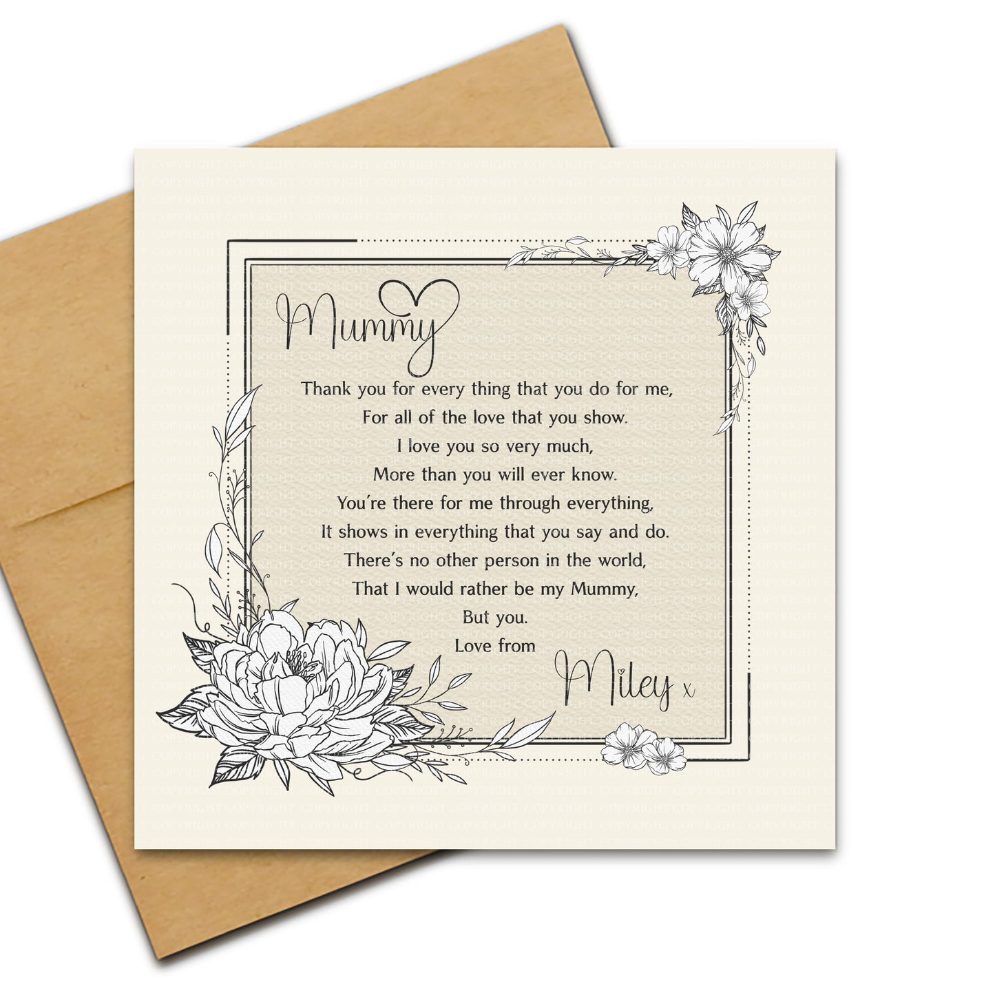 Mum Tattoo Square Frame