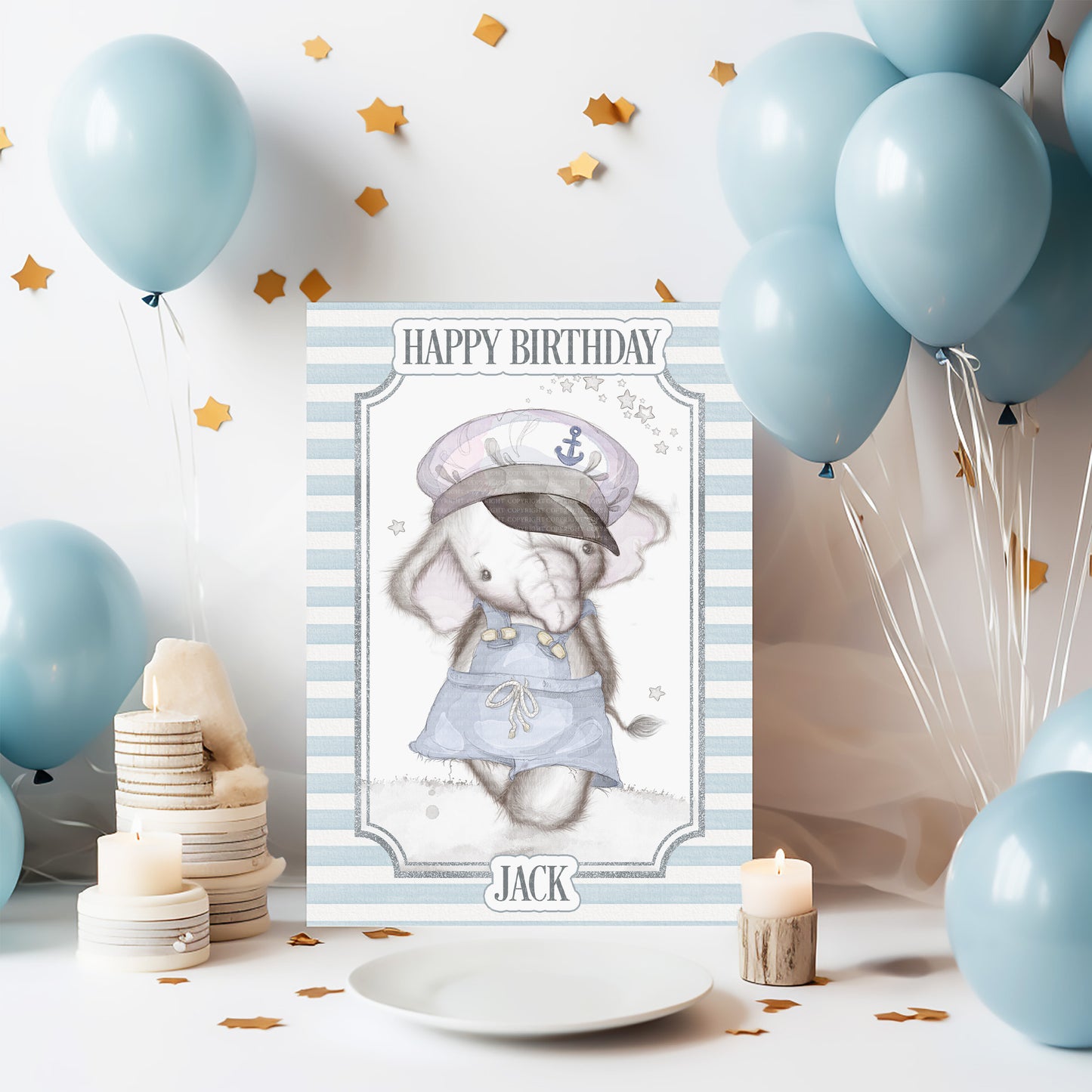 Nelephant Sailor Notebook Card