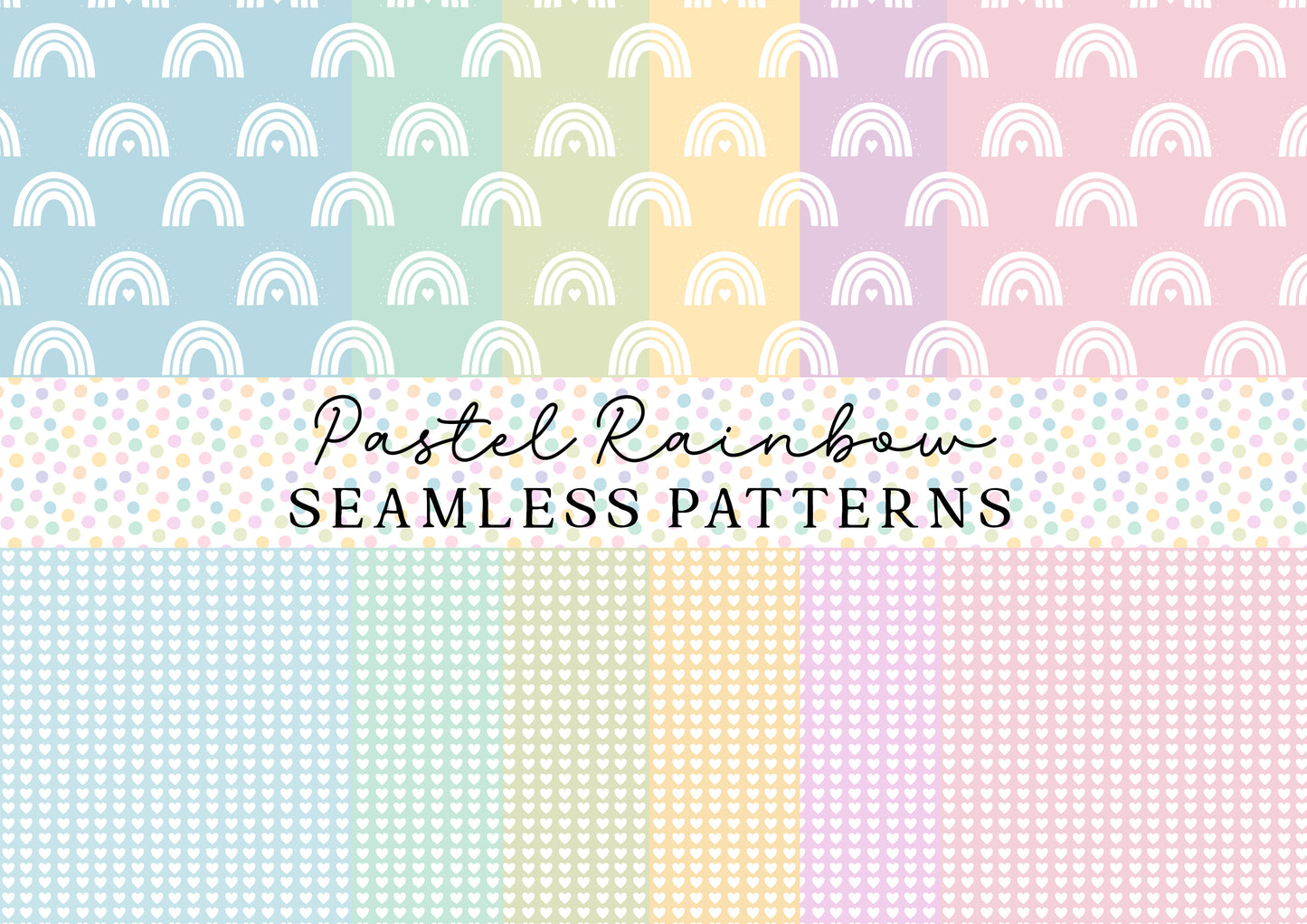 Hand Drawn Pastel Rainbow Patterns